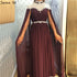 Black Diamond Caple Sleeves Chiffon Evening Dress Dubai Design High Neck Gowns Luxury Dubai LA60718 - SERENE HILL
