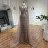 Arabic Gray Mermaid Evening Dress With Beaded Elegant Cape Sleeves Gown For Formal Occasion LA72611 - SERENE HILL