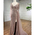 Elegant Serene Hill Turquoise High Split Meramid Long Sleeves Evening Dress with Beaded For Women Wedding Party LA71793A - SERENE HILL