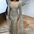 Gold Luxury Cape Sleeve Evening Dresses Gowns 2025 Beaded A-Line High-end For Women Party Serene Hill Couture LA71463A - SERENE HILL