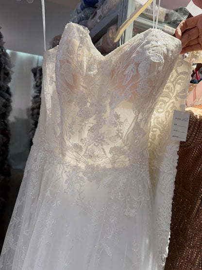 Luxury White Lace Strapless A-Line Bridal Wedding Dress HA2539 SERENE HILL