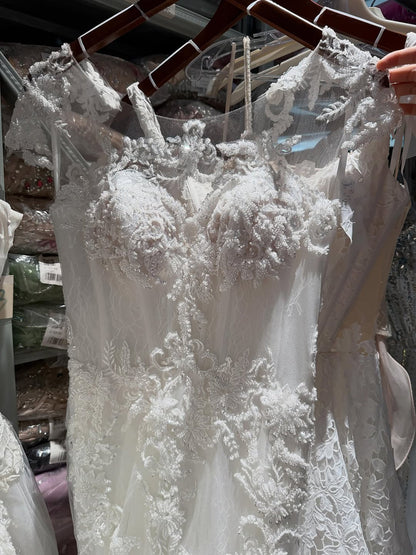 Luxury White Beaded Lace Mermaid Bridal Wedding Dress HA2544 SERENE HILL