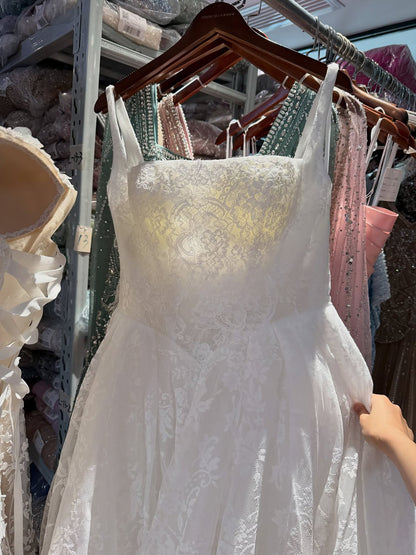 Luxury White Floral Lace A Line Wedding Dress HA2548 SERENE HILL