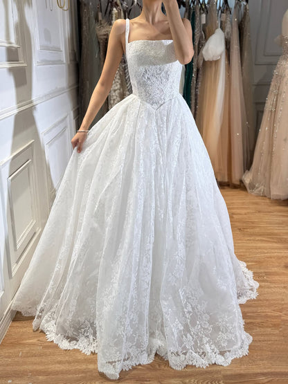 Luxury White Floral Lace A Line Wedding Dress HA2548 SERENE HILL