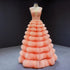 Luxury Blue Puffy Wedding Dress Deep Beaded Tulle Evening Dress MH66931 - SERENE HILL