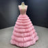 Luxury Blue Puffy Wedding Dress Deep Beaded Tulle Evening Dress MH66931 - SERENE HILL
