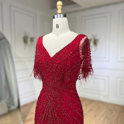 Dubai Feathers Brown Mermaid Evening Dresses  LA71323 - SERENE  HILL