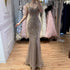 Luxury Arabic Grey Mermaid Spaghetti Strap Beaded Evening Dress LA71652 - SERENE  HILL