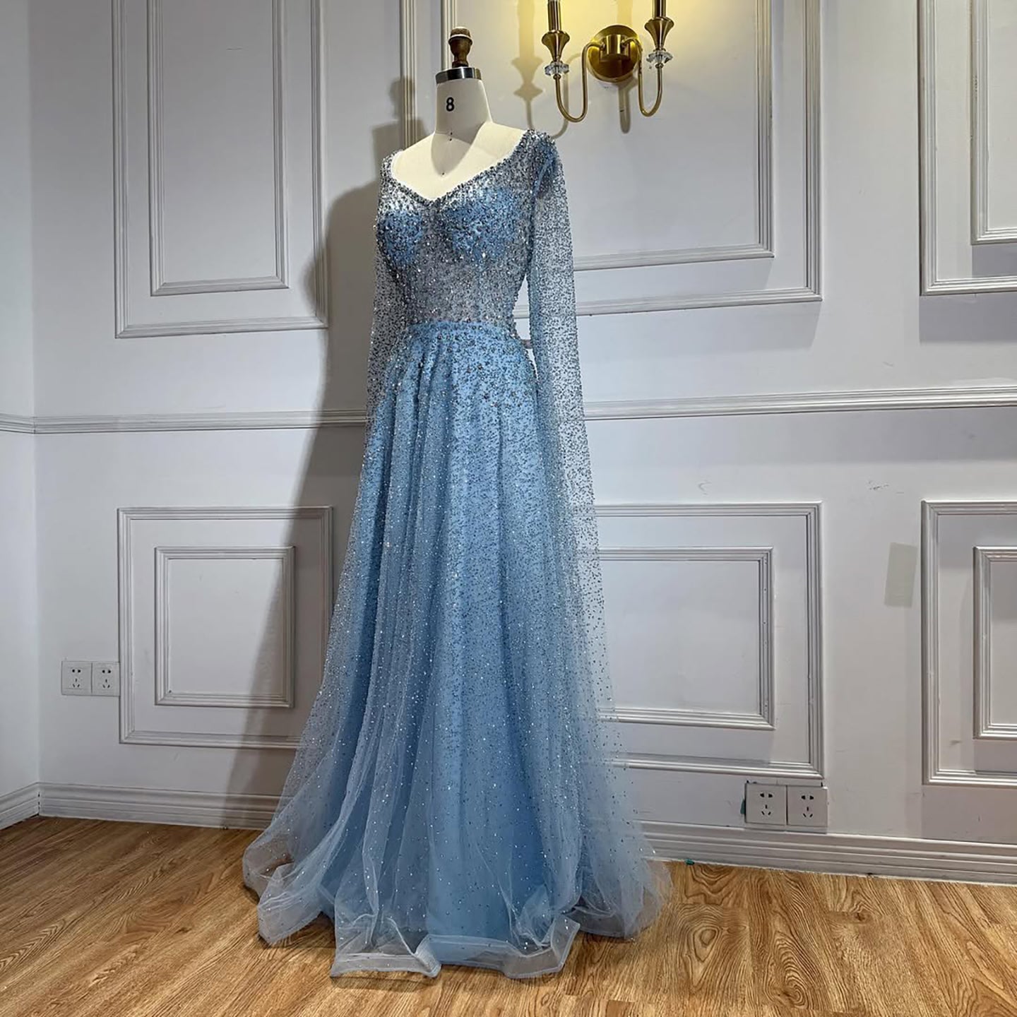 Luxury Purple A-Line Evening Dress with Cape Sleeves Plus Size LA72147A –  SERENE HILL