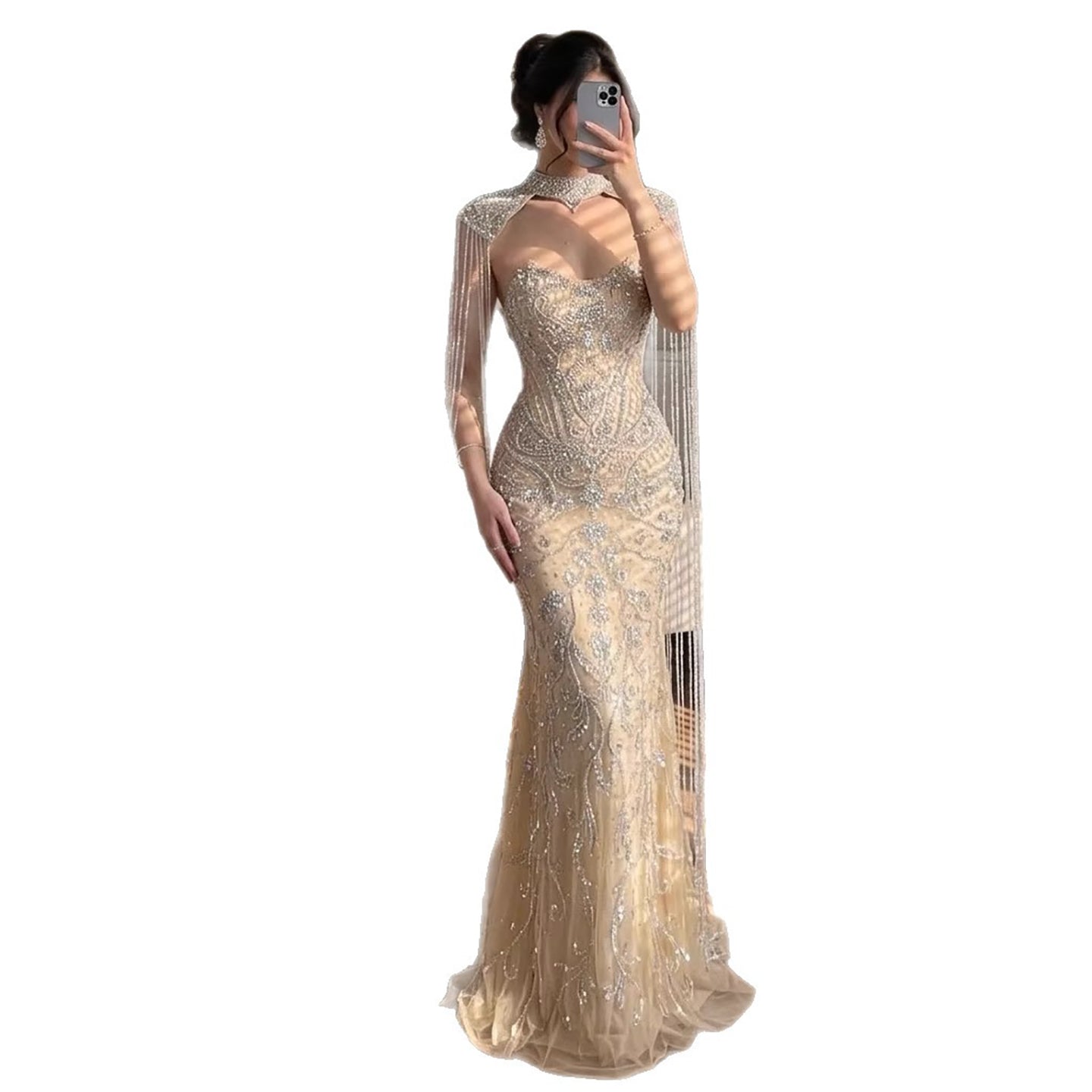 العربية عارية حورية البحر الشرابة ثوب سهرة الفستان الفاخرة LA72237