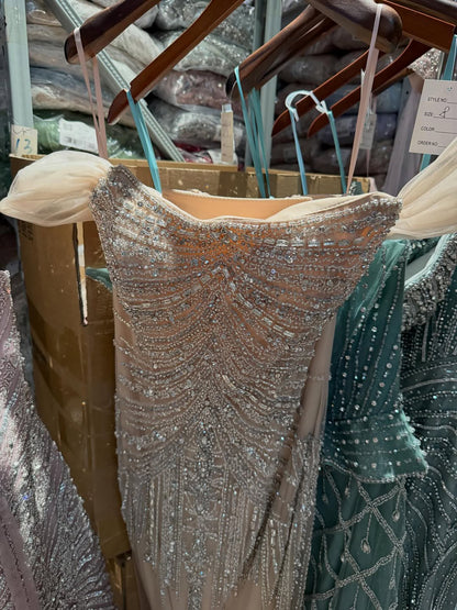 Luxury Nude Beaded Mermaid Evening Dress 2026 LA73214