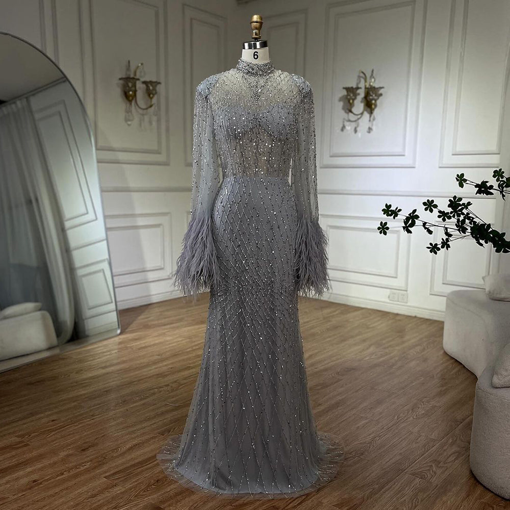 Luxury Nude Illusion Cut Out Mermaid Evening Dress LA72394 - SERENE  HILL