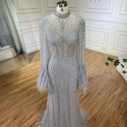 Luxury Nude Illusion Cut Out Mermaid Evening Dress LA72394 - SERENE  HILL