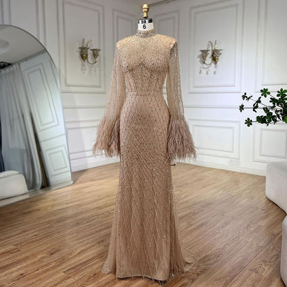 Luxury Nude Illusion Cut Out Mermaid Evening Dress LA72394 - SERENE  HILL