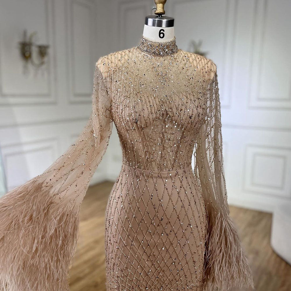 Luxury Nude Illusion Cut Out Mermaid Evening Dress LA72394 - SERENE  HILL