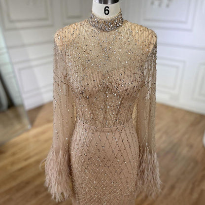 Luxury Nude Illusion Cut Out Mermaid Evening Dress LA72394 - SERENE  HILL