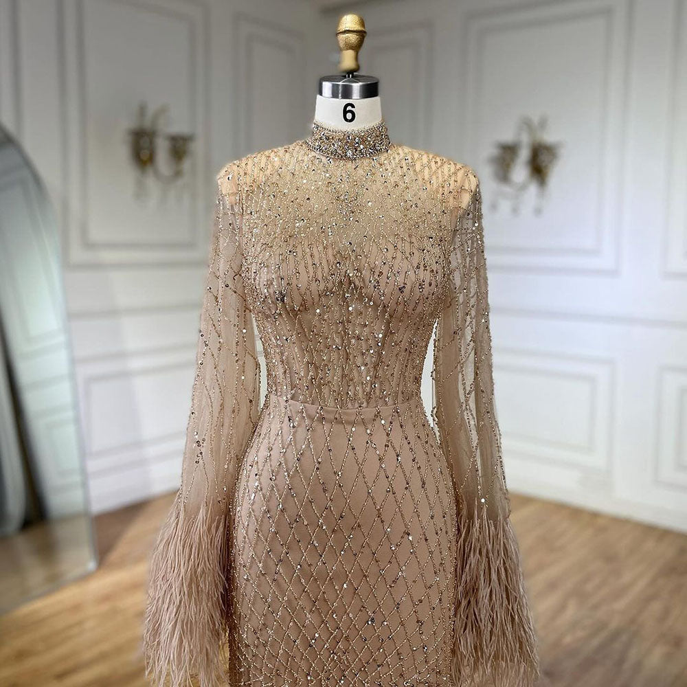 Luxury Nude Illusion Cut Out Mermaid Evening Dress LA72394 - SERENE  HILL