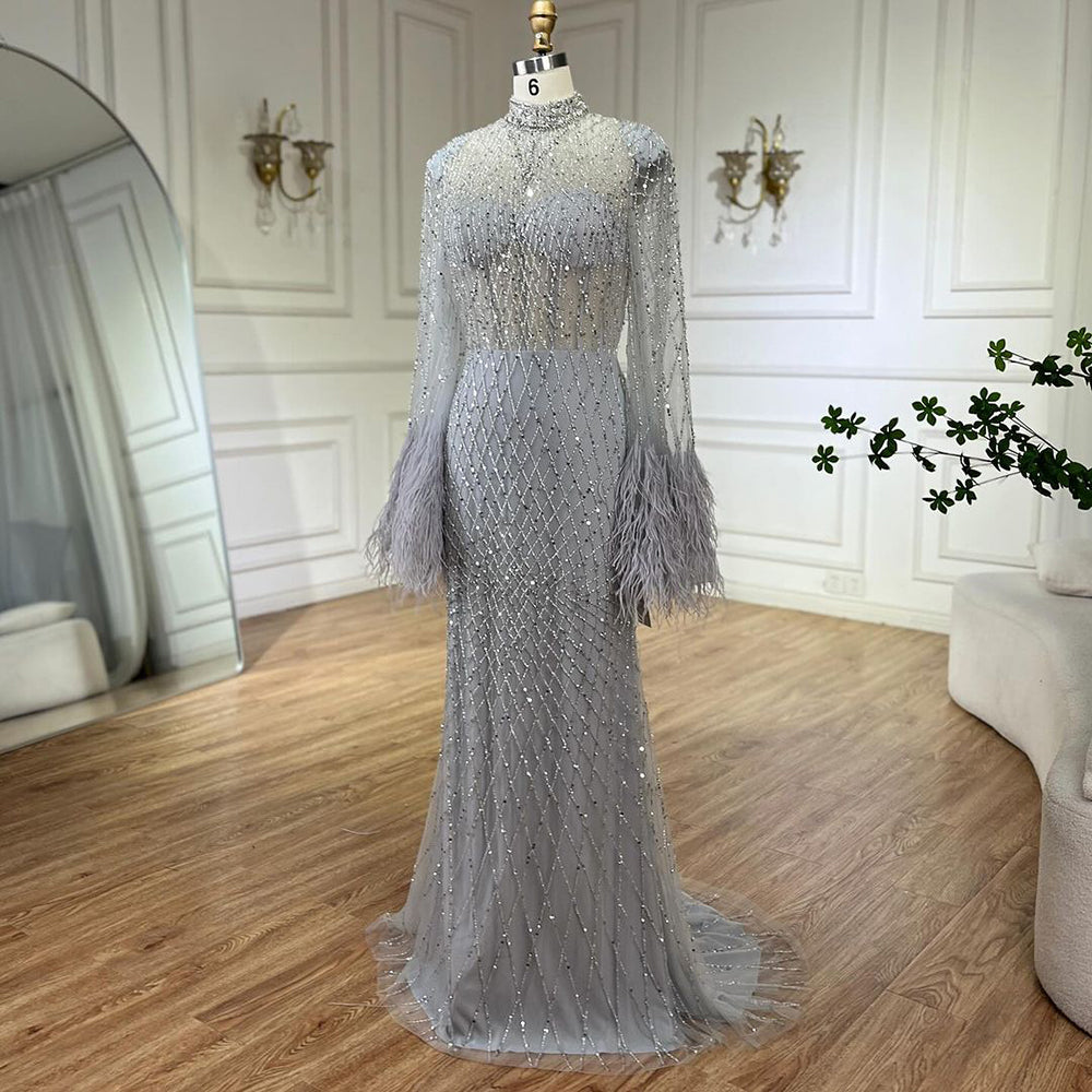 Luxury Nude Illusion Cut Out Mermaid Evening Dress LA72394 - SERENE  HILL