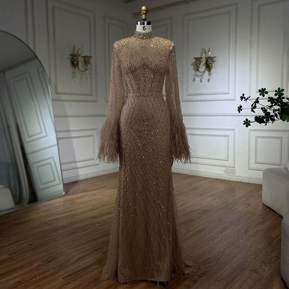 Luxury Nude Illusion Cut Out Mermaid Evening Dress LA72394 - SERENE  HILL