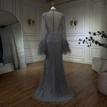 Luxury Nude Illusion Cut Out Mermaid Evening Dress LA72394 - SERENE  HILL
