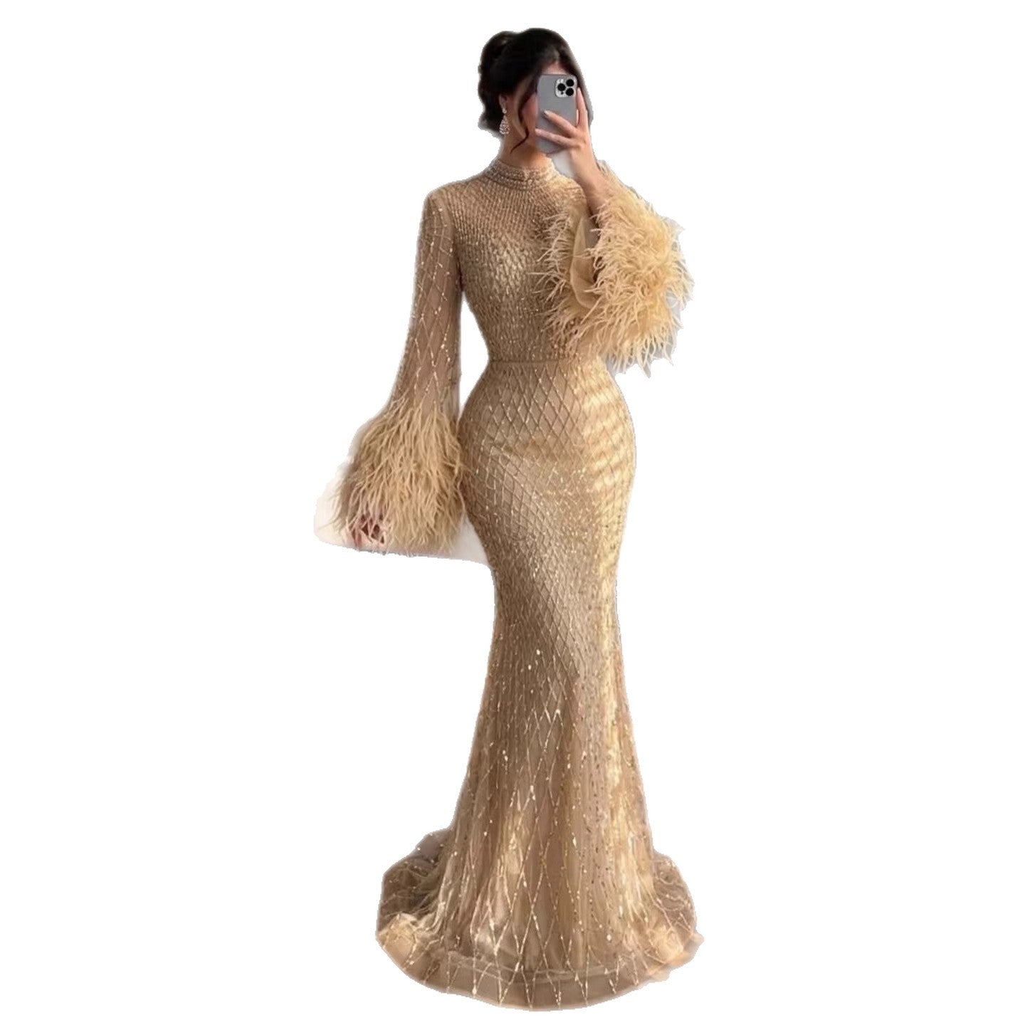 Luxury Nude Illusion Cut Out Mermaid Evening Dress LA72394 - SERENE  HILL