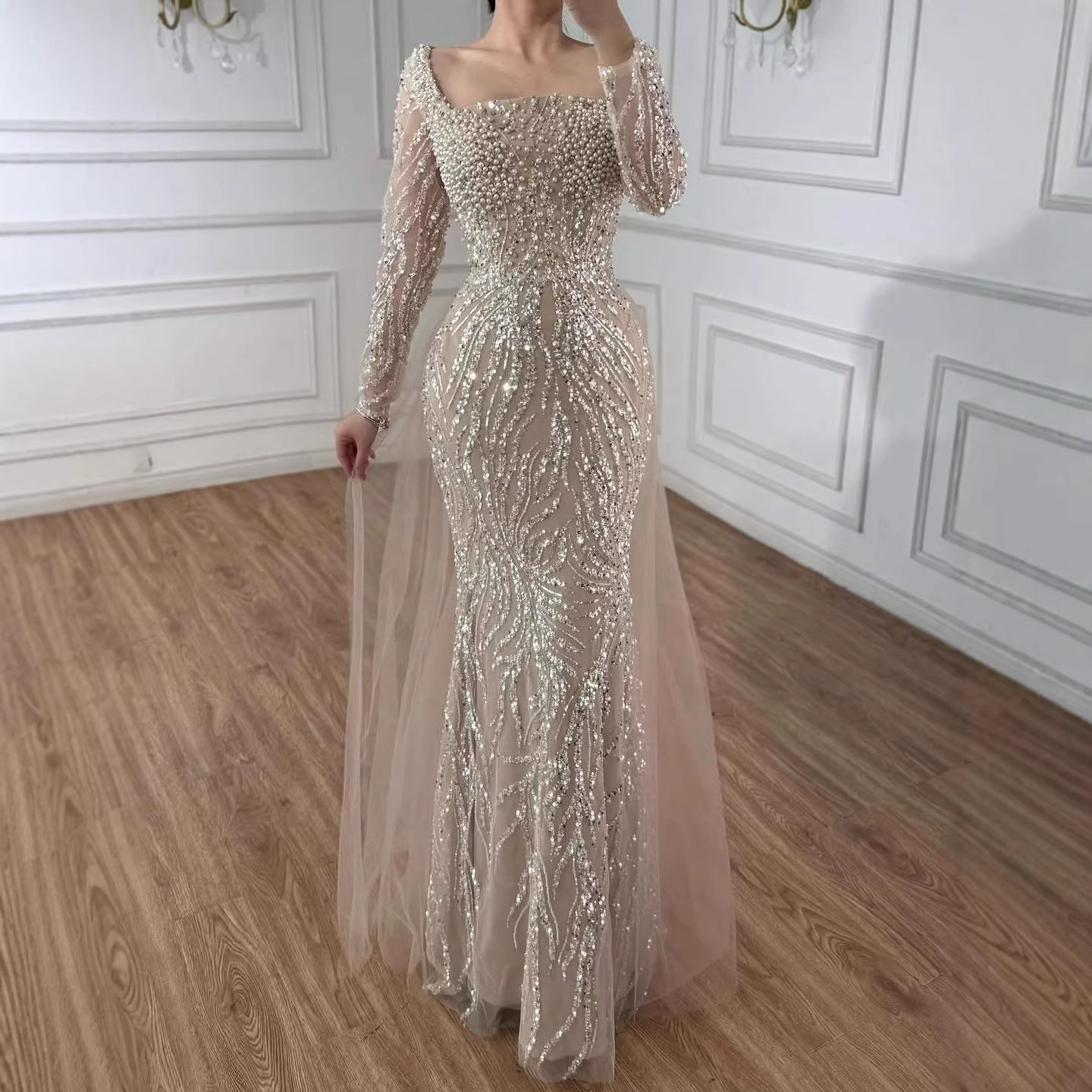beige pearl dress The Pearl Tube Dress – Elérie main image 0