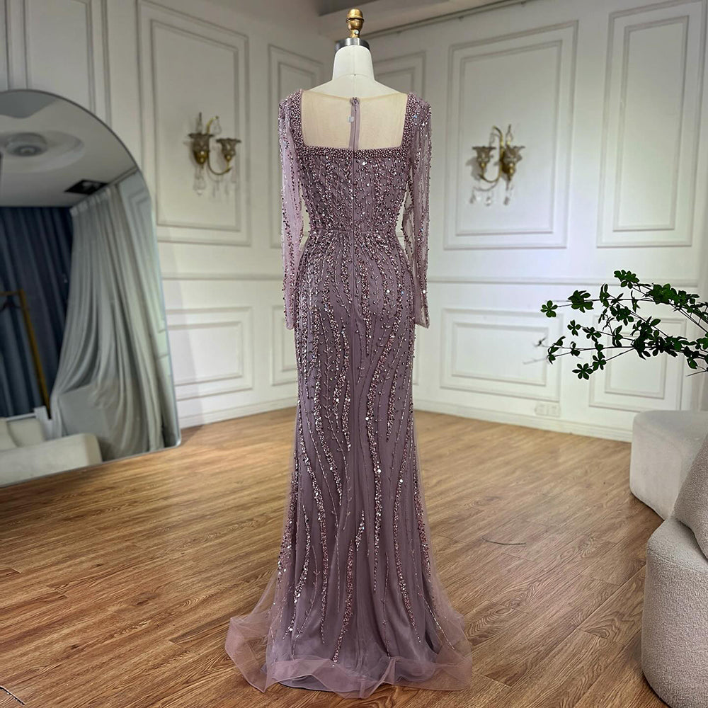 Modest Green Mermaid Evening Dress with Overskirt LA72710 - SERENE  HILL