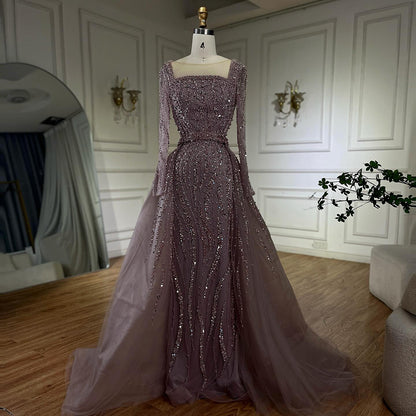 Modest Green Mermaid Evening Dress with Overskirt LA72710 - SERENE  HILL