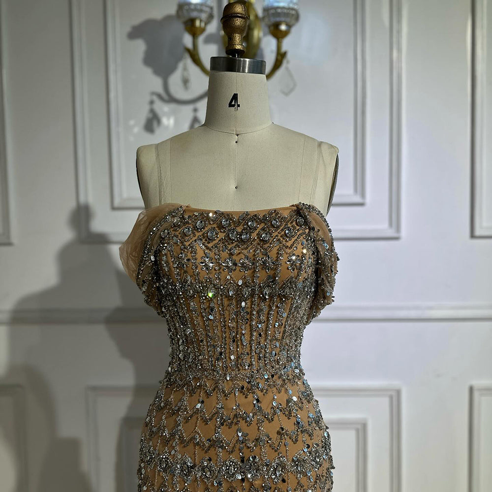 Dubai Mermaid Evening Dress – Luxury Modest Arabic Formal Gown  LA72714