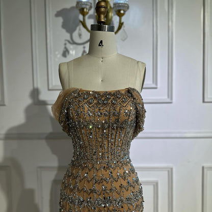 Dubai Mermaid Evening Dress – Luxury Modest Arabic Formal Gown  LA72714