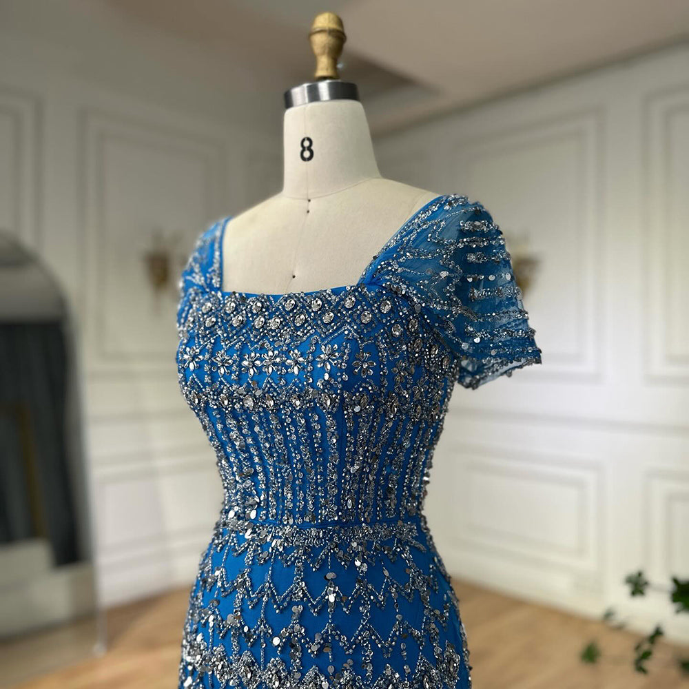 Dubai Mermaid Evening Dress – Luxury Modest Arabic Formal Gown  LA72714