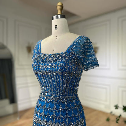 Dubai Mermaid Evening Dress – Luxury Modest Arabic Formal Gown  LA72714