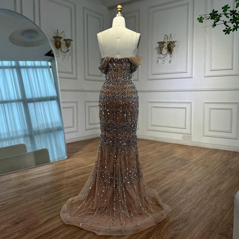 Dubai Mermaid Evening Dress – Luxury Modest Arabic Formal Gown  LA72714