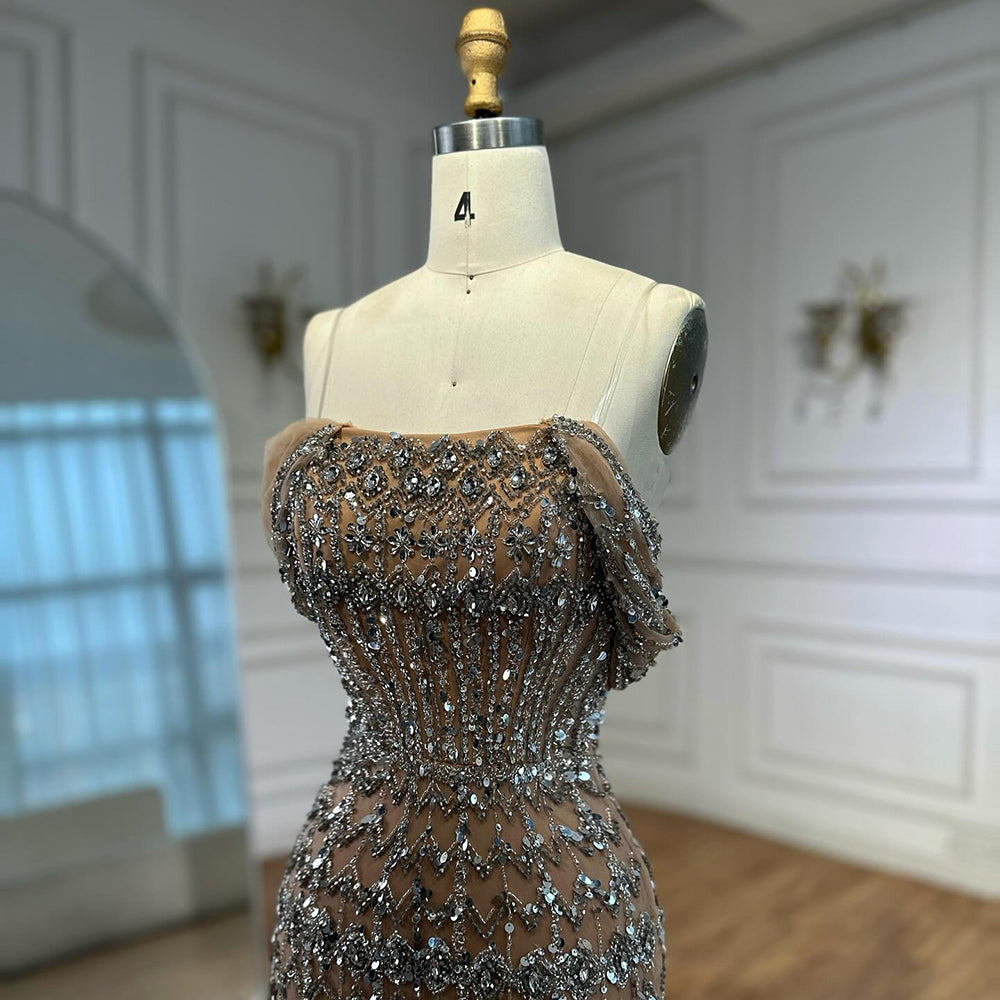 Dubai Mermaid Evening Dress – Luxury Modest Arabic Formal Gown  LA72714