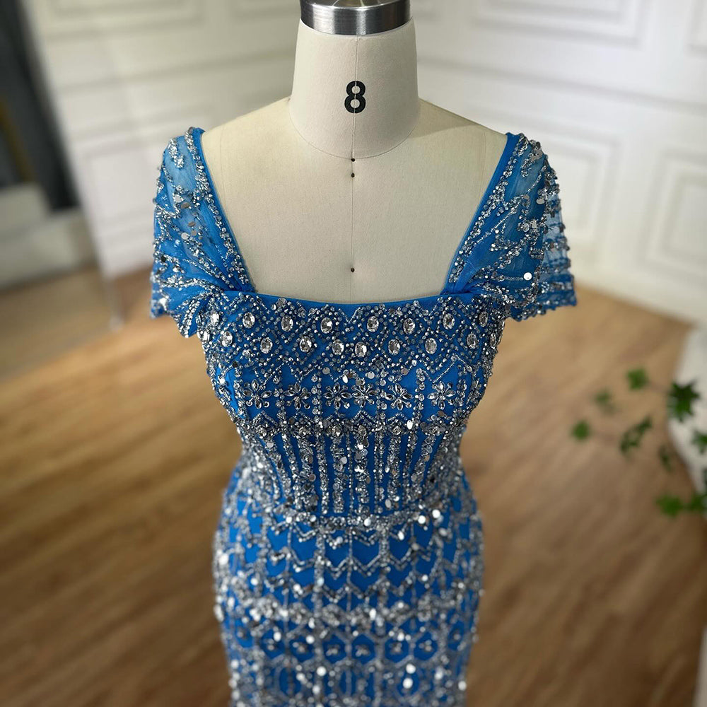 Dubai Mermaid Evening Dress – Luxury Modest Arabic Formal Gown  LA72714