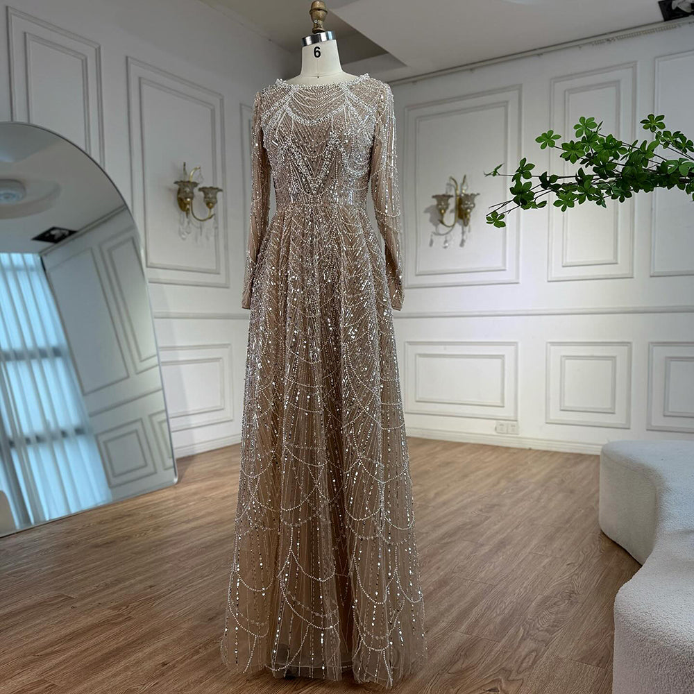 Luxury Olive Green Beaded A-Line Modest Evening Dress Plus Size LA72738B SERENE HILL Luxury Olive Green Beaded A-Line Modest Evening Dress Plus Size LA72738B SERENE HILL