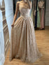 Luxury Sage Green Beaded A-Line Spaghetti Strap Evening Dress LA72805 SERENE HILL