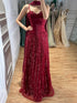 Luxury Nude Beaded Spaghetti Strap A Line Evening Dress LA72805F SERENE HILL