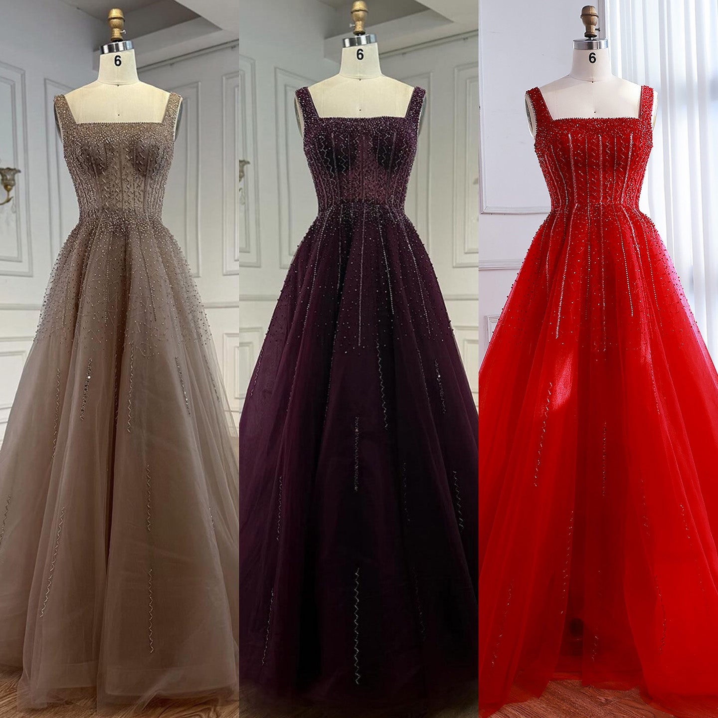 Purple Luxury Square Evening Dresses Arabic Gowns For Party Prom Dress Party LA72857 - SERENE  HILL