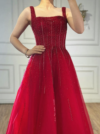 Purple Luxury Square Evening Dresses Arabic Gowns For Party Prom Dress Party LA72857 - SERENE  HILL
