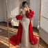Luxury Red Crystal Mermaid Dress with Detachable Cape LA72903A SERENE HILL