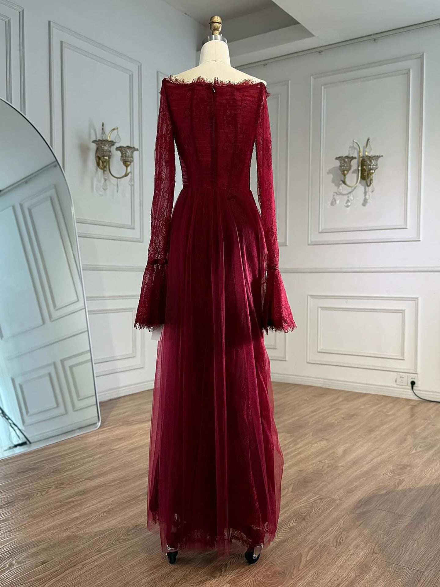 Luxury Light Pink Mermaid Lace Beaded Evening Dress LA72910 - SERENE  HILL