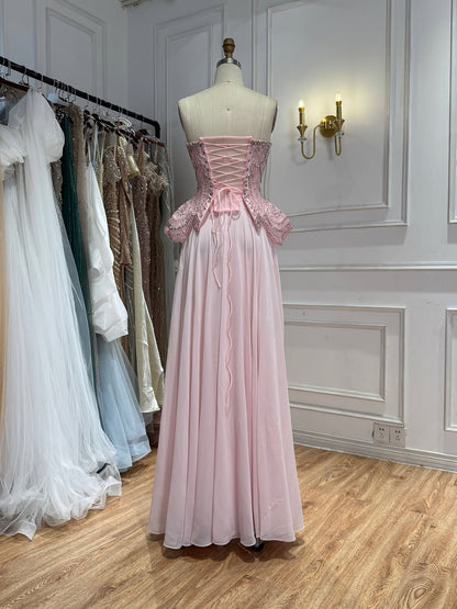Luxury Designer Nude Beaded Chiffon Evening Dress LA72915 SERENE HILL