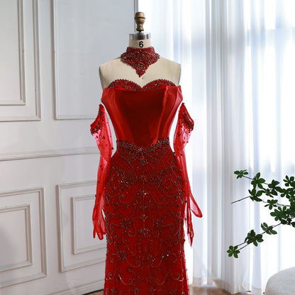 Luxury Beaded   Evening Dress Sheer Long Gloves LA72929 - SERENE  HILL