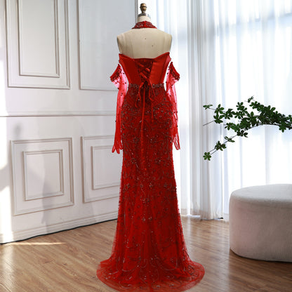 Luxury Beaded   Evening Dress Sheer Long Gloves LA72929 - SERENE  HILL