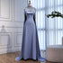 Elegant High Neck Evening Dress with Crystals and Long Cape LA73068 SERENE HILL