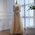 Luxury Gray Beaded Evening Dress with Overskirt LA73129 - SERENE  HILL