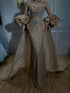 Luxury Light Blue Diamond Evening Dress With Ruffle Cape LA73141 SERENE HILL