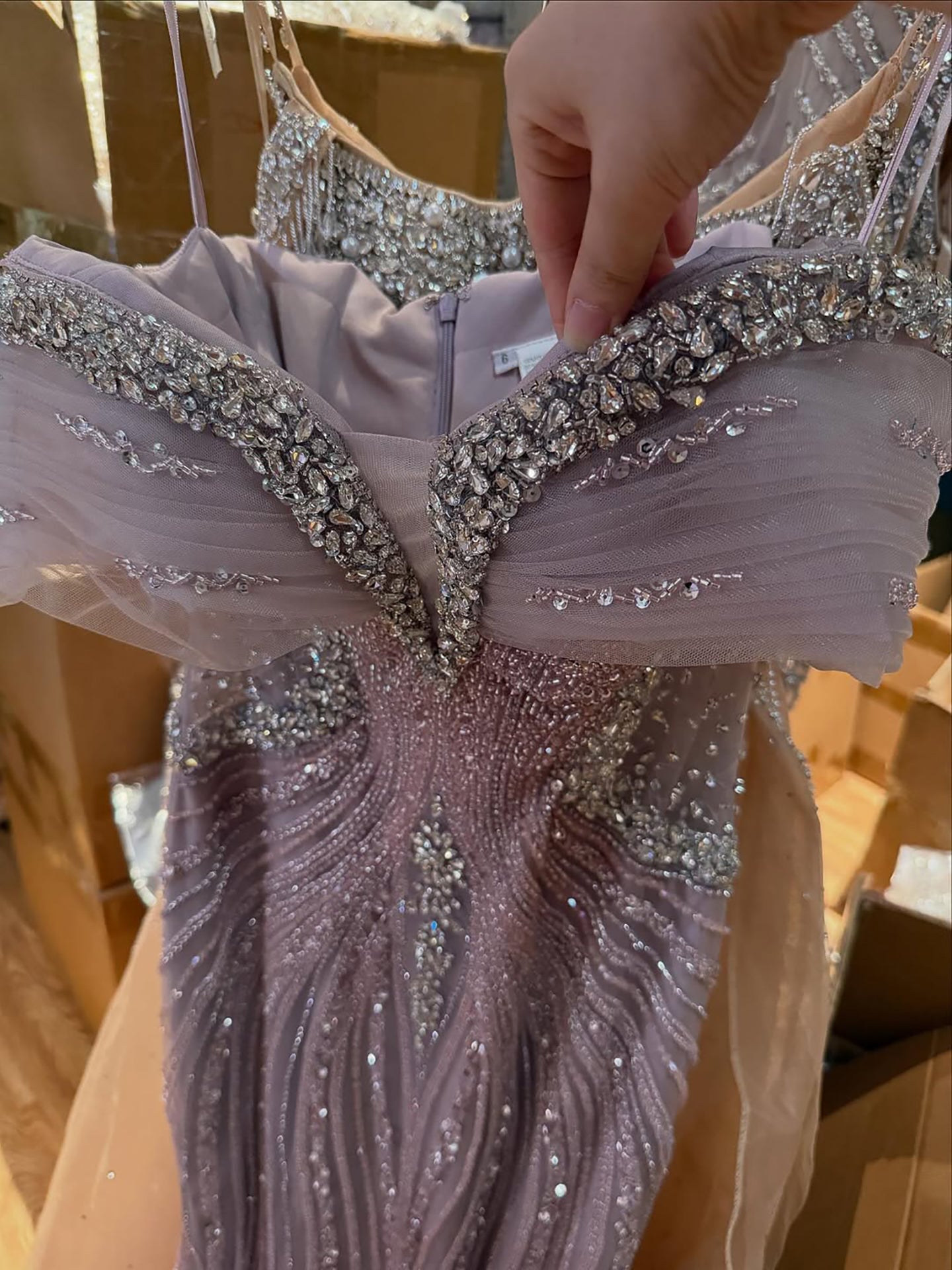 Luxury Saudi Arabic Gold Luxury Crystal Beaded Mermaid Evening Dress LA73142A - SERENE  HILL