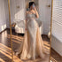 Luxury Nude Pearls Beaded Off Shoulder Mermaid Evening Dress LA73148D - SERENE  HILL